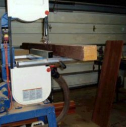 resawing blackbutt on the bandsaw