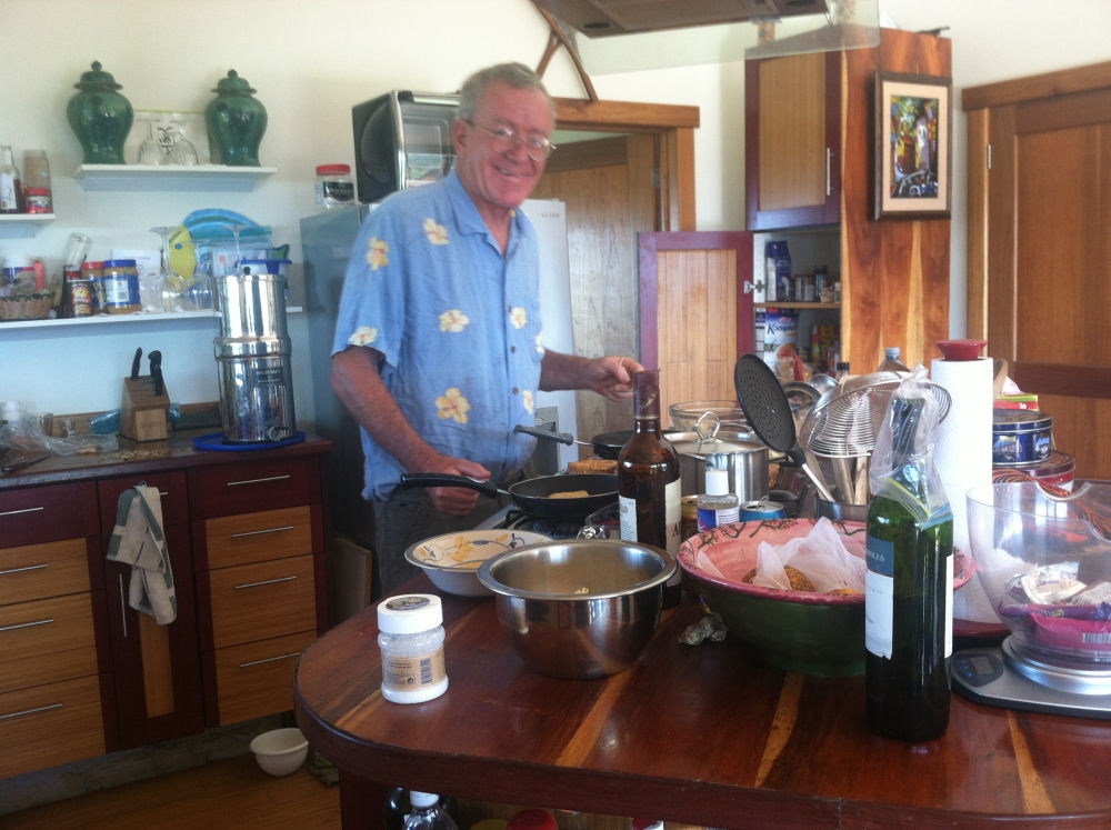 Chris McCall kindly opened his home to us for as long as we wanted to stay. He has a stained-glass studio and a collection of woodworking machinery in his very comfortable home.