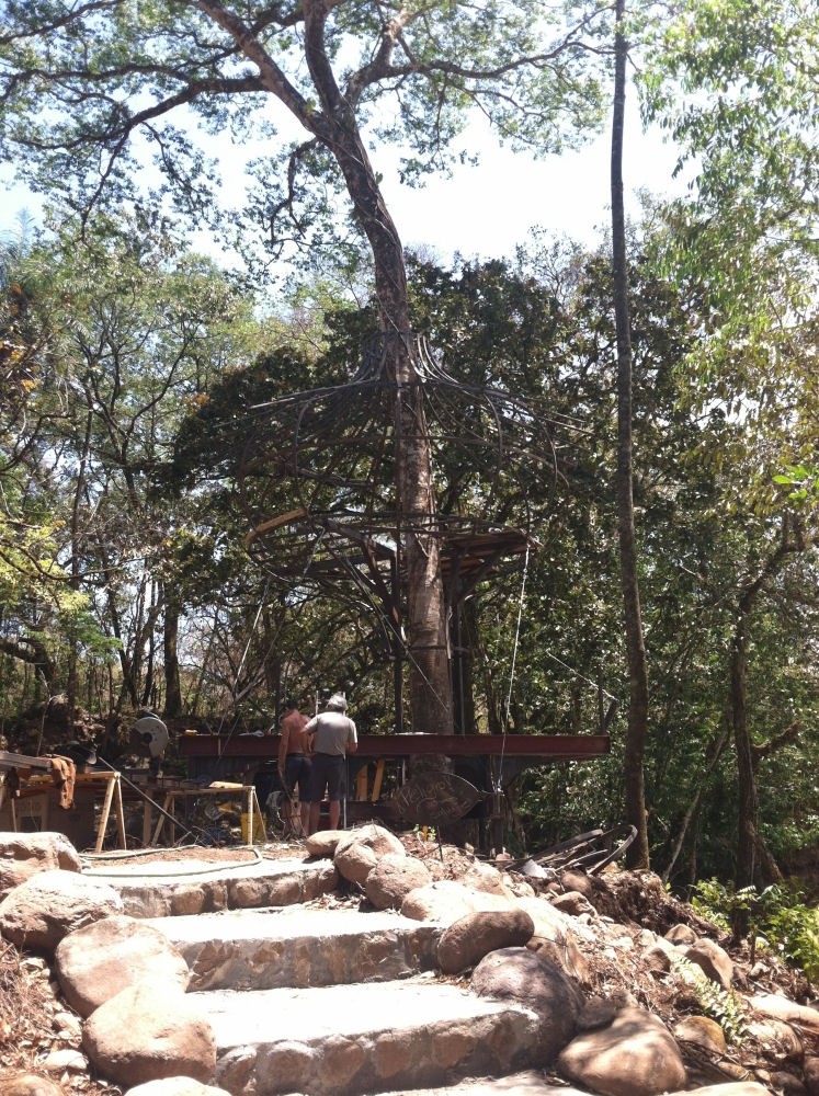 Frank's latest project is this onion-shaped treehouse he's building along the river. He already has over $50,000 invested in just the steel superstructure. I hope I have as much energy as he does when I get to be 74.